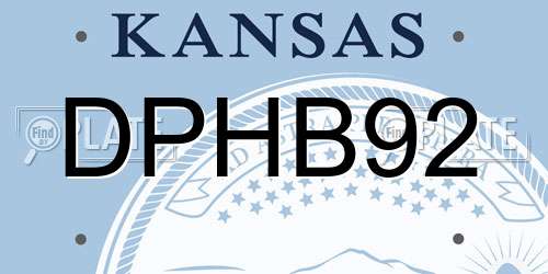 DPHB92 Kansas License Plate
