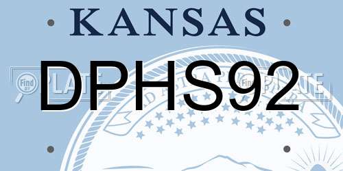 DPHS92 Kansas License Plate
