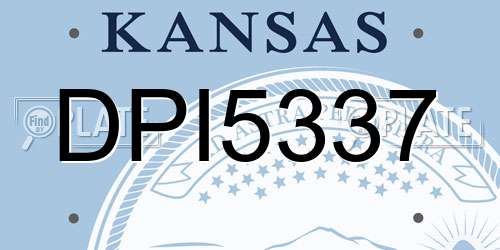 DPI5337 Kansas License Plate