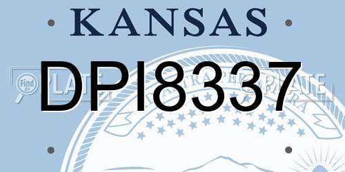 DPI8337 Kansas License Plate