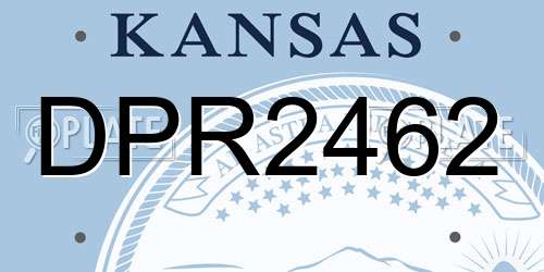 DPR2462 Kansas License Plate