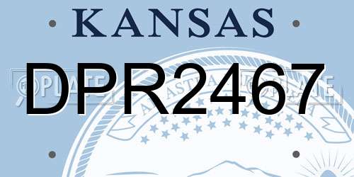 DPR2467 Kansas License Plate