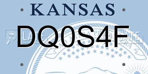 DQ0S4F Kansas License Plate