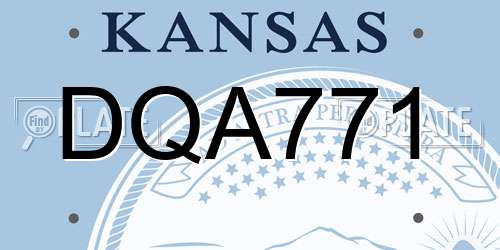 DQA771 Kansas License Plate