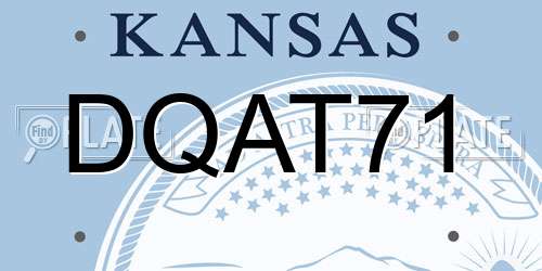 DQAT71 Kansas License Plate