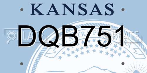 DQB751 Kansas License Plate
