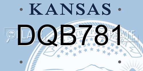 DQB781 Kansas License Plate
