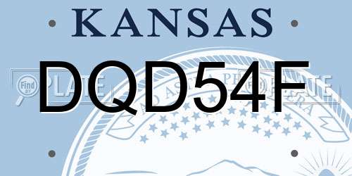 DQD54F Kansas License Plate