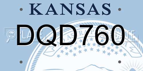 DQD760 Kansas License Plate
