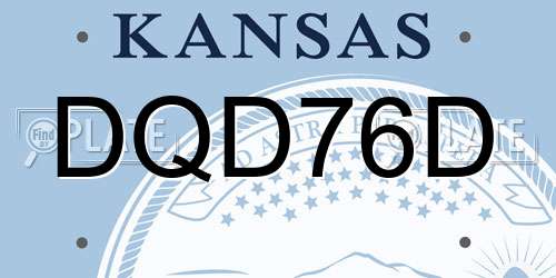 DQD76D Kansas License Plate