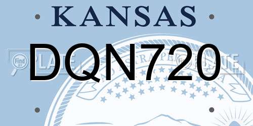 DQN720 Kansas License Plate
