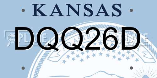 DQQ26D Kansas License Plate