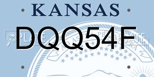 DQQ54F Kansas License Plate