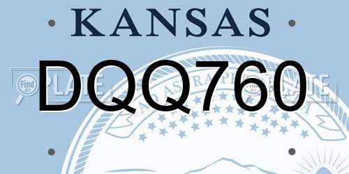 DQQ760 Kansas License Plate