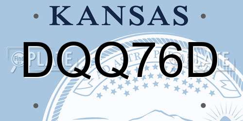 DQQ76D Kansas License Plate