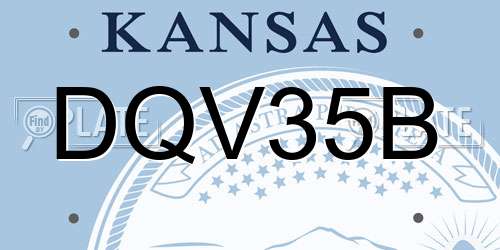 DQV35B Kansas License Plate