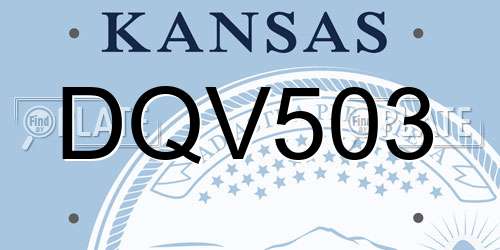 DQV503 Kansas License Plate