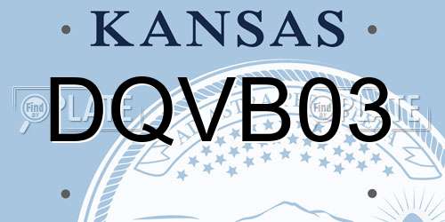 DQVB03 Kansas License Plate