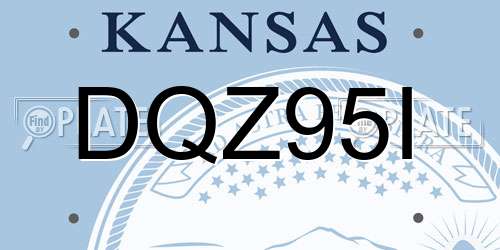 DQZ95I Kansas License Plate