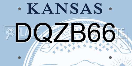 DQZB66 Kansas License Plate