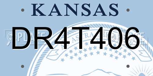 DR4T406 Kansas License Plate