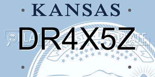 DR4X5Z Kansas License Plate