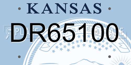 DR65100 Kansas License Plate