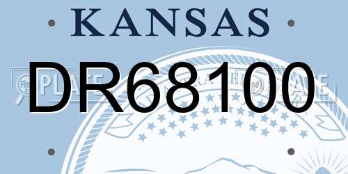 DR68100 Kansas License Plate