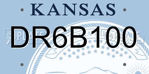 DR6B100 Kansas License Plate