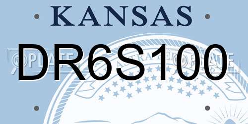 DR6S100 Kansas License Plate