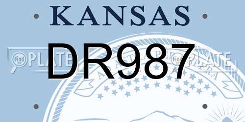 DR987 Kansas License Plate