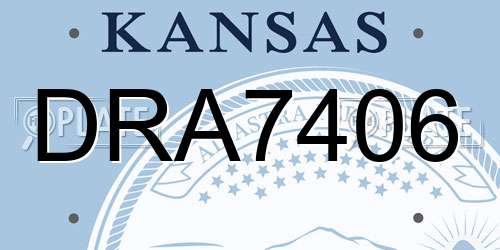 DRA7406 Kansas License Plate