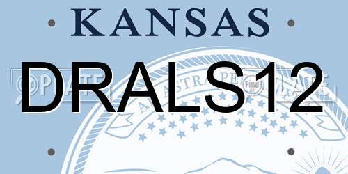 DRALS12 Kansas License Plate
