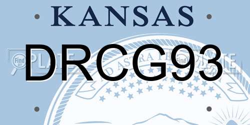 DRCG93 Kansas License Plate