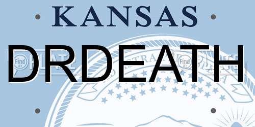 DRDEATH Kansas License Plate