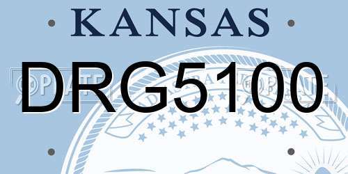 DRG5100 Kansas License Plate