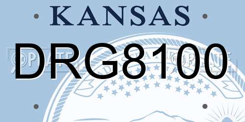 DRG8100 Kansas License Plate