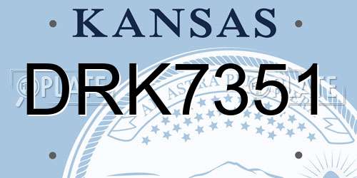 DRK7351 Kansas License Plate