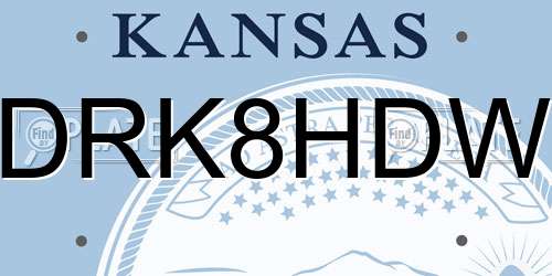 DRK8HDW Kansas License Plate