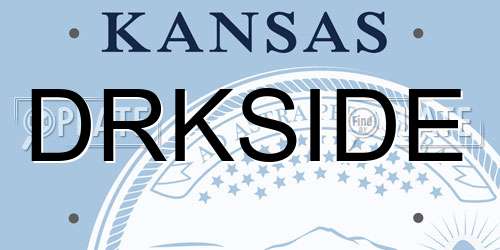 DRKSIDE Kansas License Plate