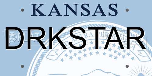 DRKSTAR Kansas License Plate