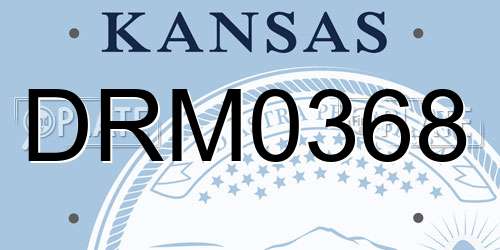 DRM0368 Kansas License Plate