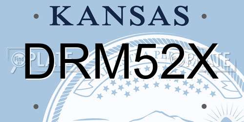 DRM52X Kansas License Plate