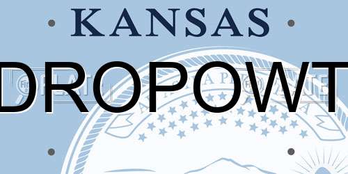 DROPOWT Kansas License Plate