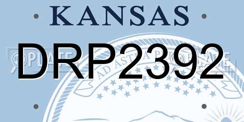 DRP2392 Kansas License Plate