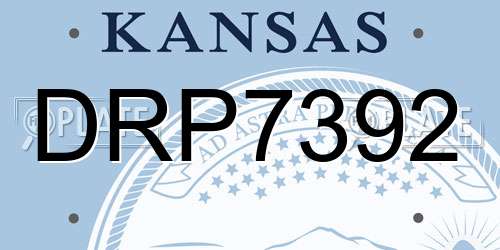 DRP7392 Kansas License Plate