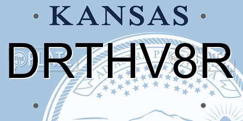 DRTHV8R Kansas License Plate
