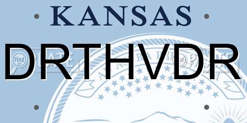 DRTHVDR Kansas License Plate