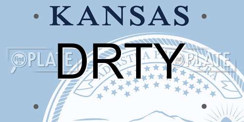 DRTY Kansas License Plate