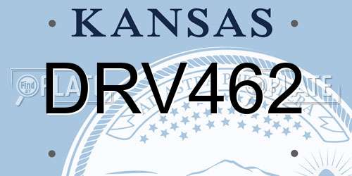 DRV462 Kansas License Plate